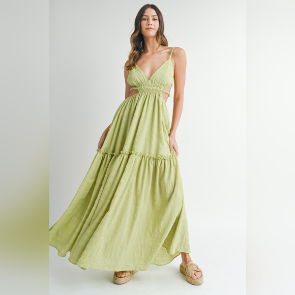 MABLE Cutout Waist Backless Maxi Dress - Picture 1 of 6